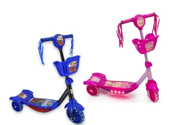YT4149 PATINETE 3 RODAS C/ CESTO AZUL/ROSA