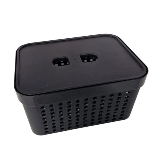 8503PT ORGANIZADOR C/ TAMPA 18,5X13,5X 9,4CM PRETO