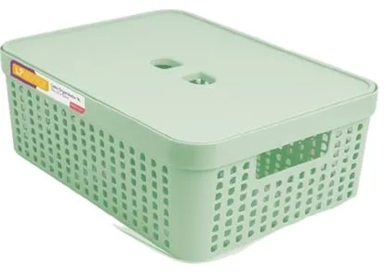 8512VD CESTO ORGANIZADOR C/ TAMPA 35,6CM X 27CM X 12,5CM 11L