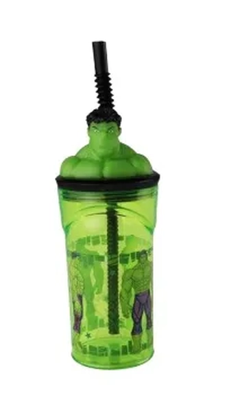 29498 COPO 3D C/ CANUDO HULK 360ML