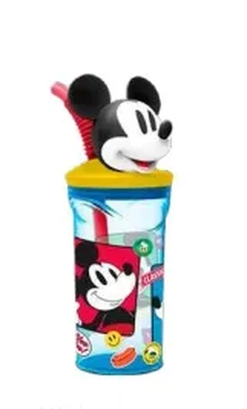 26967 COPO 3D C/ CANUDO MICKEY 360ML
