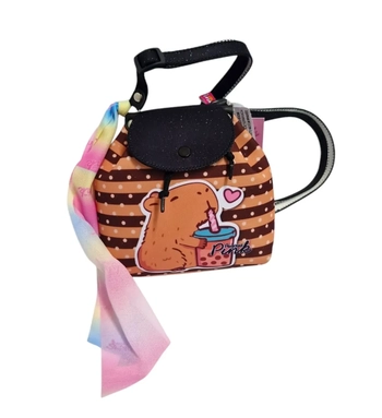 MM5063 MINI MOCHILA CAPIVARA COPO PÓA E LISTRADO