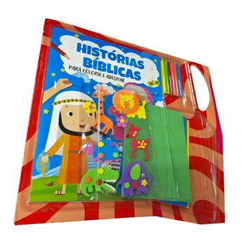 81289 HISTORIAS BIBLICAS - LAPIS DE COR COM ADESIVOS