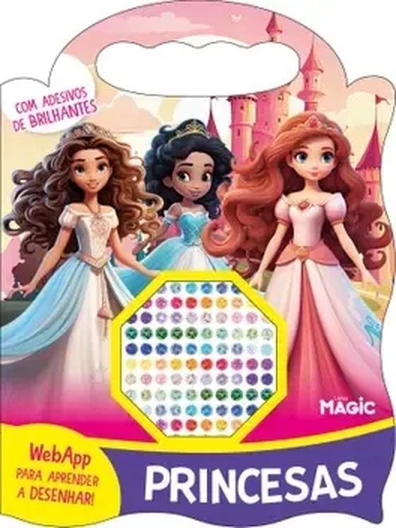82569 PRINCESAS - COM DESENHOS COM ADESIVOS BRILHANTES