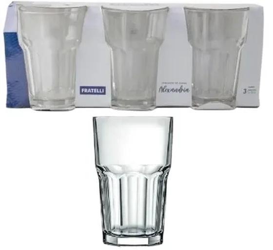505672 CJTO DE COPOS ALEXANDRIA 350ML C/03