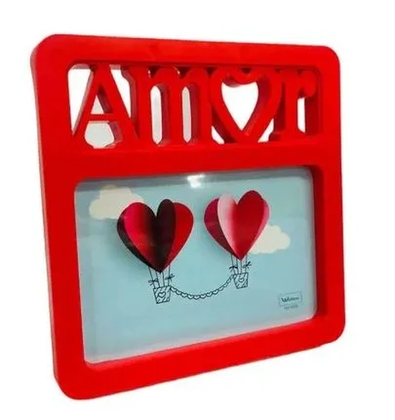 WD09900 PORTA RETRATO PLASTICO BALOES NAMORADOS 10X15CM