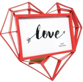 WD09906 PORTA RETRATO PLASTICO CORACAO 10CM