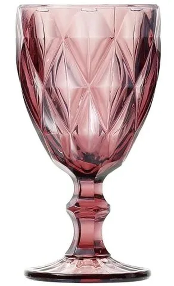 WG18383 CJ 2 TACA VIDRO DIAMOND ROXO 325ML