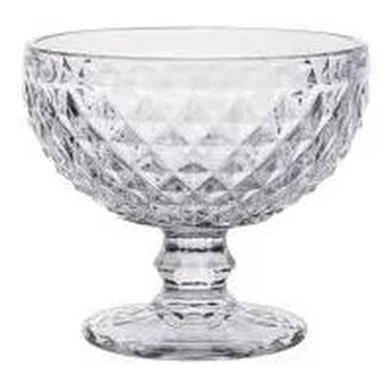 WX20022 CJ 2 TACAS SOBREMESA VIDRO BICO DE ABACAXI