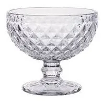 WX20022 CJ 2 TACAS SOBREMESA VIDRO BICO DE ABACAXI