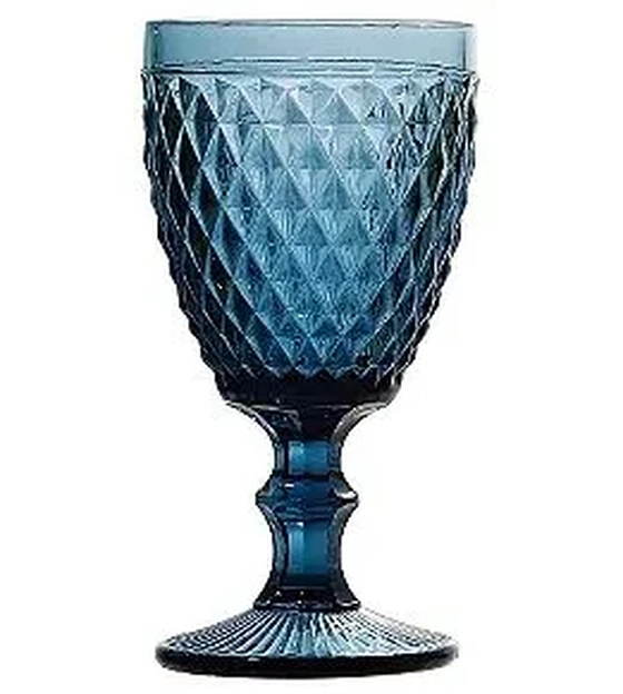 WG18390 CJ 2 TACA VIDRO BICO DE ABACAXI AZUL 325ML