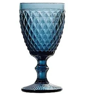 WG18390 CJ 2 TACA VIDRO BICO DE ABACAXI AZUL 325ML