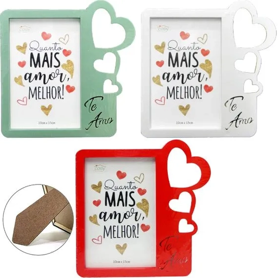 WX11595 PORTA RETRATO PLASTICO CORACOES TE AMO 10X15CM
