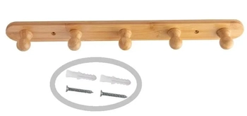 CK5689 SUPORTE 5 GANCHO BAMBU 48X5X5CM