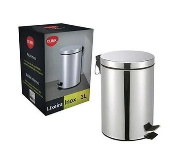 CK649 LIXEIRA C/PEDAL INOX 3L