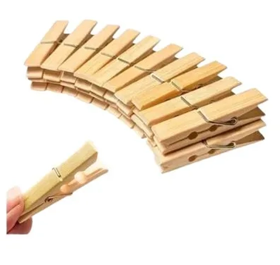 GPR-02 GRAMPO DE ROUPA C/20PEÇAS DE BAMBU