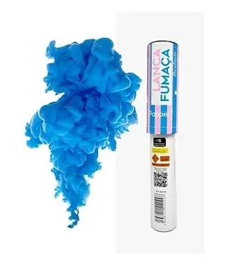 SM-MA TUBO DE FUMAÇA REVELAÇÃO COR AZUL DE 22,5 CM