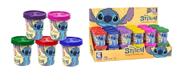 2843 BRINQUEDOS DISNEY STITCH DISPLAY DE MASSINHA 50G