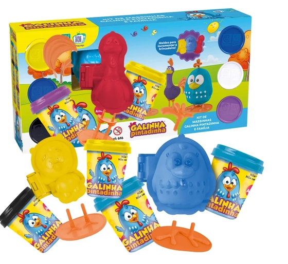 616 BRINQUEDO KIT MASSINHAS GALINHA PINTADINHA E FAMÍLIA