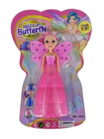 TS88579 BONECA C/ASA E VESTIDO CORES SORTIDAS 24X16CM