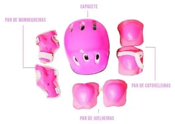 GU5563 KIT PROTECAO INFANTIL C/7 PECAS ROSA