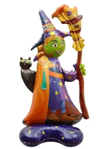 PAF 336 BALAO METALIZADO C/ BASE HALLOWEEN - 115 CM - BRUXA