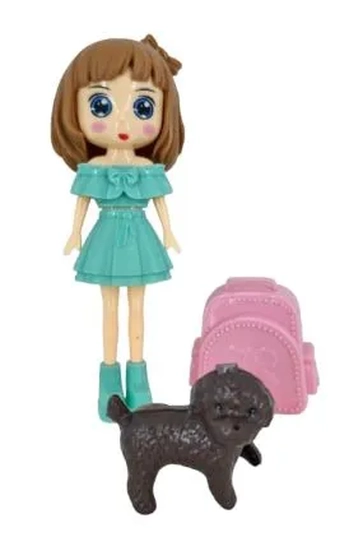 LV0068 BONECA COM MOCHILA E PET