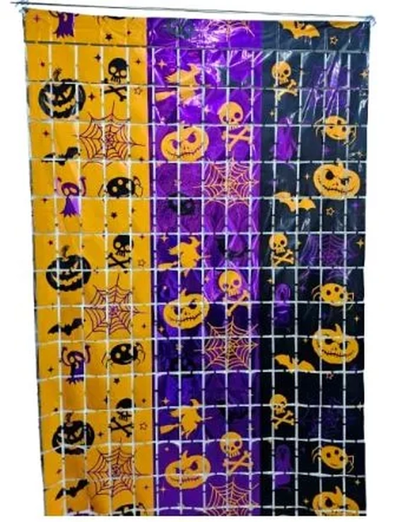 MOD-1046 ENFEITE CORTINA SHIMMER DECORATIVA HALLOWEEN