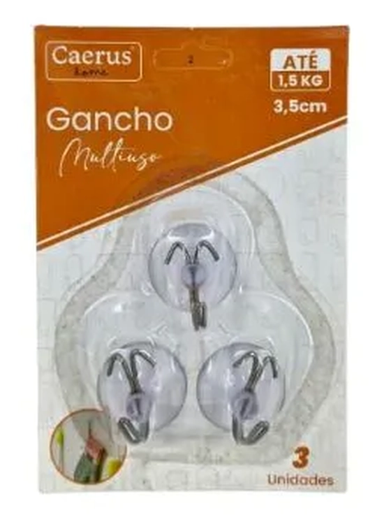 CRS-2337 GANCHO MULTIUSO DE METAL C/SUPORTE  C/03