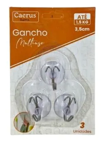 CRS-2337 GANCHO MULTIUSO DE METAL C/SUPORTE  C/03