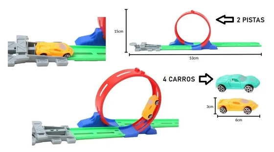 TK-AB0149 KIT PISTA 360 LANCADOR C/ 4 CARRINHOS