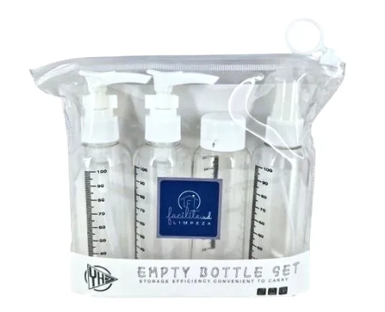 UBA054 VIAGEM KIT 4PCS PLASTICO 16,5X18,5X4CM