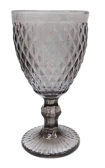 CJ 2 TACAS VIDRO BICO DE ABACAXI CINZA 325ML