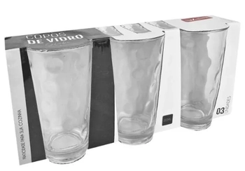 WG21860 CJ 3 COPOS VIDRO GLOBE TRANSPARENTE 310ML