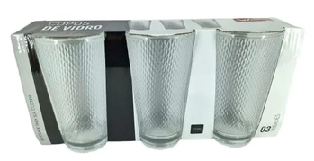 WG21855 CJ 3 COPOS VIDRO ZIG TRANSPARENTE 310ML