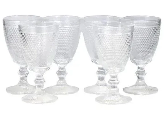 WX19887 CJ 6 TACAS VIDRO BICO DE JACA TRANSPARENTE 340ML