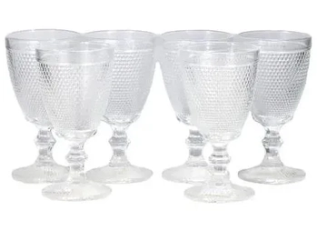 WX19887 CJ 6 TACAS VIDRO BICO DE JACA TRANSPARENTE 340ML