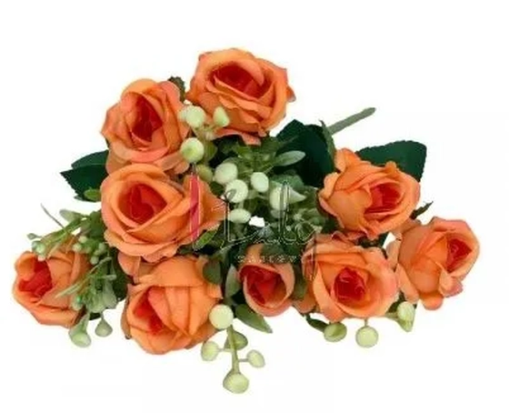 AQ-0051LR )BUQUE DE ROSA FECHADA - LARANJA