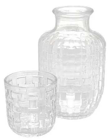 V1063.G02 MORINGA DE VIDRO VALENCIA 500ML COM COPO 145ML