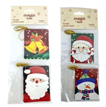 27551 CARTELA CARTOES NATAL D1 6.5X4CM C/08