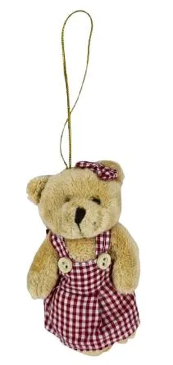 30571 ENFEITE ARV. URSO TEC 13CM VM XADREZ