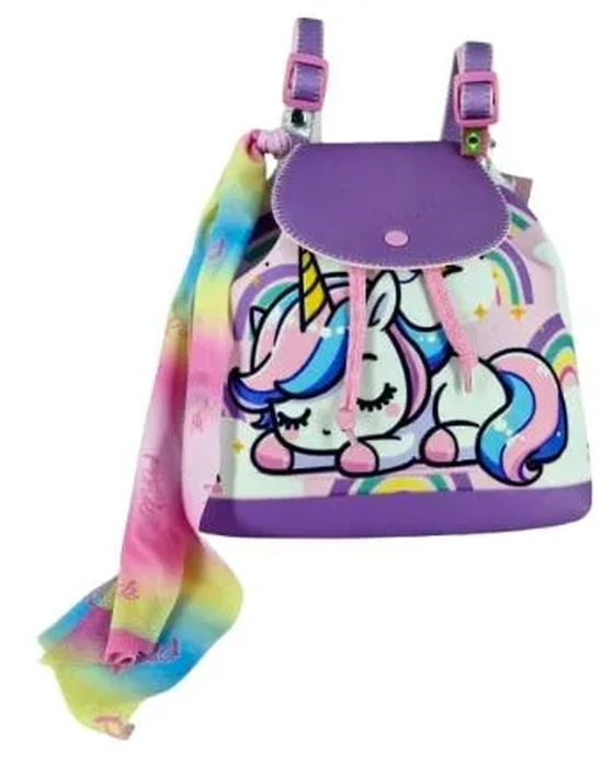 M5402 MOCHILA UNICORNIO ARCO IRIS TAMPA LILAS