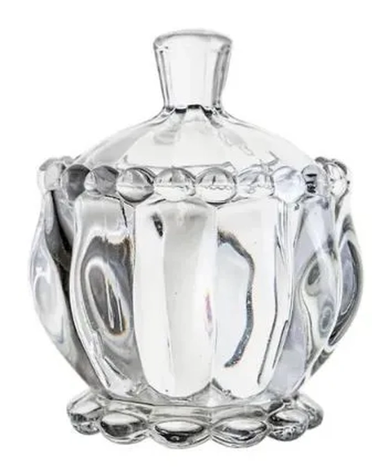 WG22828 POTICHE DE VIDRO C/TAMPA RIVIERA TRANSPARENTE 170ML