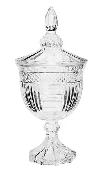 WG22801 POTICHE DE VIDRO C/TAMPA SMALL TRANSPARENTE 470ML