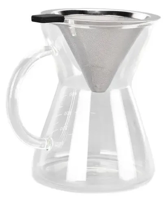 WX22615 CAFETEIRA BOROSSILICATO C/FILTRO ACO 400ML