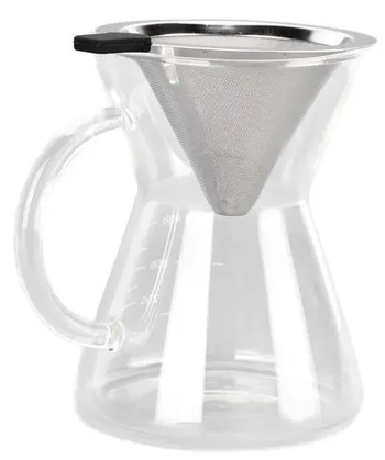 WX22615 CAFETEIRA BOROSSILICATO C/FILTRO ACO 400ML