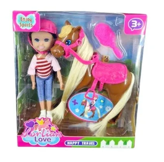 GK3422 BONECA LORLIAN C/ CAVALO