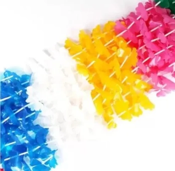 004 COLAR HAVAIANO LISO COLORIDO C/12