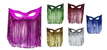 MOD-1110 MASCARA TIAZINHA METALIZADA C/ CORTINA 50X25CM