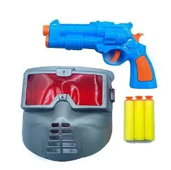 WB19679 PISTOLA LANCA DARDOS C/MASCARA BLOWER C/05